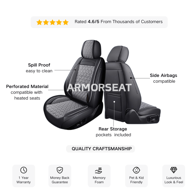 Luxury Seat Covers Black & Grey