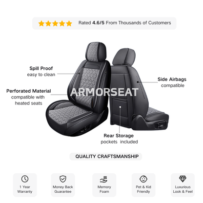 Luxury Seat Covers Black & Grey